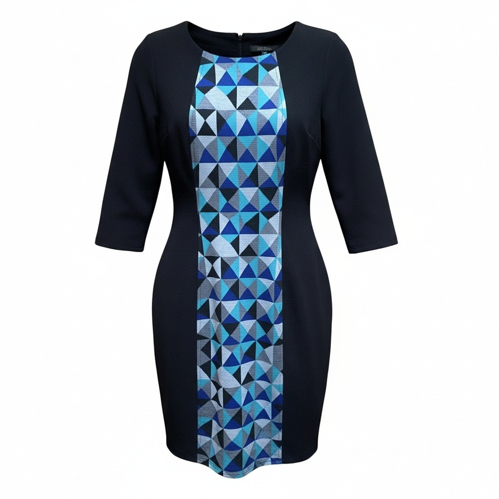 Plenty Tracy Reese Knit Sheath Dress Women 6 Black Mod Career Designer Office
